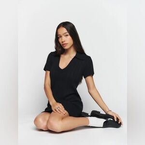 NWT Reformation Janine Cotton Polo Sweater Dress